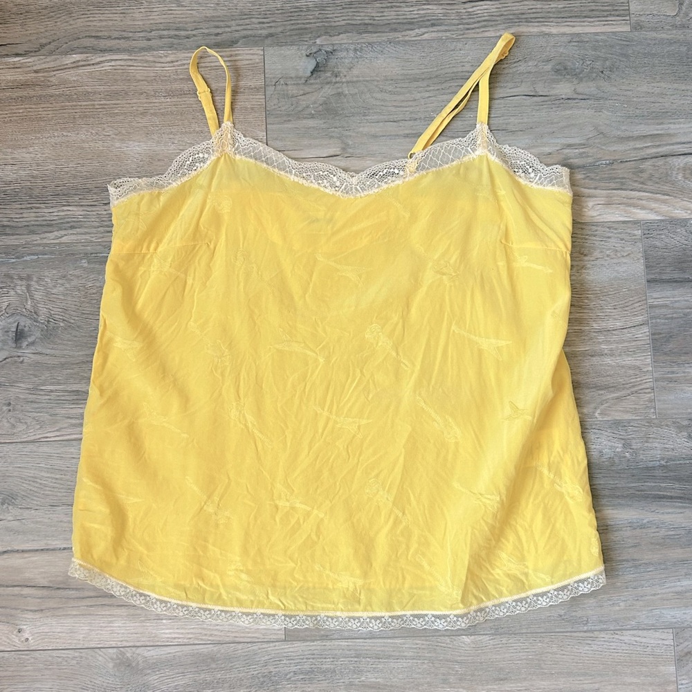 Zadig & Voltaire Yellow Camisole with Lace Trim